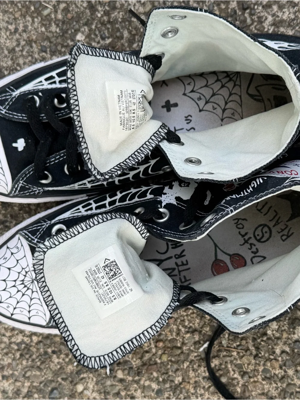 Black Graphic High-Top Sneakers